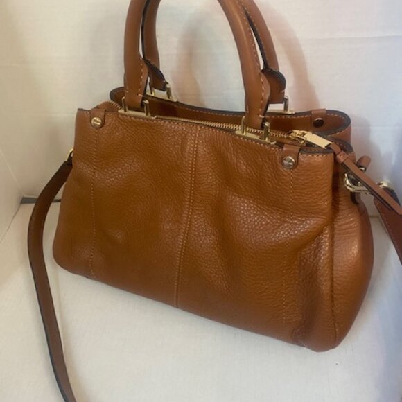 Calvin Klein Jackson Pebble Leather Organizational Satchel in brown. - Picture 2 of 6